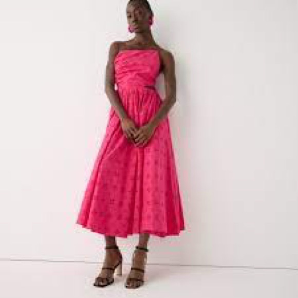 J CREW COLLECTION CUT OUT EYELET DRESS FESTIVAL PINK NWT SZ 8 - Picture 5 of 6